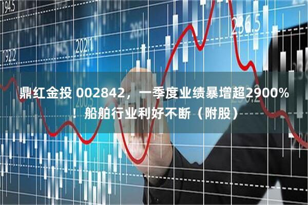 鼎红金投 002842，一季度业绩暴增超2900%！船舶行业利好不断（附股）